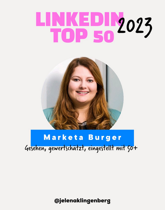 Auszeichnung Marketa Burger LinkedIn Top 50